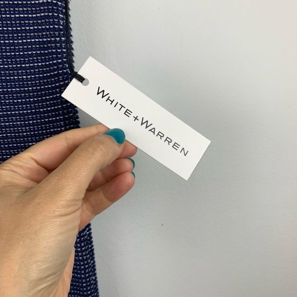 NWT White + Warren Lace Up Tunic Navy Multi Sz S - Picture 10 of 11